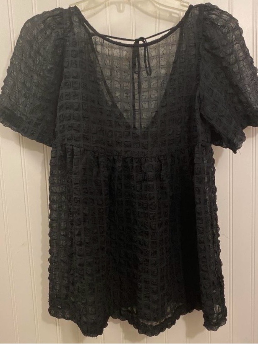UO sheer black babydoll top